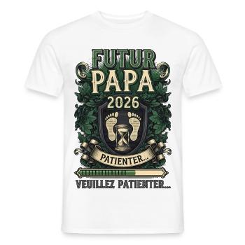 Future Dad 2026 Pregnancy Announcement Humor - Men's T-Shirt - white - Front - AI Model Male 178 dark (178cm)