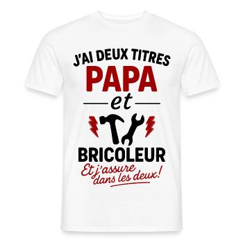 Dad and Handyman Christmas Father's Day Gift Idea - Men's T-Shirt - white - Front - AI Model Male 178 dark (178cm)
