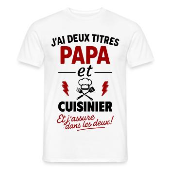 Dad Cook Humor Kitchen Gift - Men's T-Shirt - white - Front - AI Model Male 178 dark (178cm)