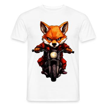 Motorcycle Foxes - Men's T-Shirt - white - Front - AI Model Male 178 dark (178cm)