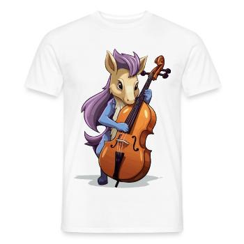 Unicorn Cellospielerin - Männer T-Shirt - Weiß - Vorne - AI Model Male 178 dark (178cm)