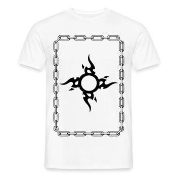 Black Tribal Surrounded Chain - Men's T-Shirt - white - Front - AI Model Male 178 dark (178cm)