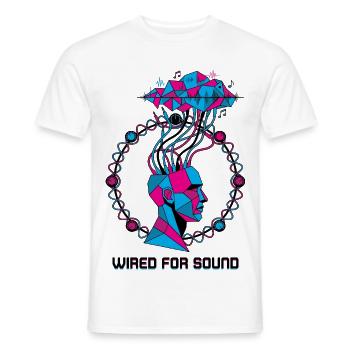 Câblé pour Sound Cyber Head - T-shirt homme - blanc - Devant - AI Model Male 178 dark (178cm)