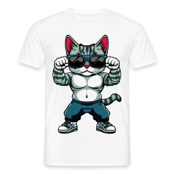 Fitness Cats - Men's T-Shirt - white - Front - AI Model Male 178 dark (178cm)