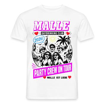 Malle 2026 Daydrinking Club Party Crew on Tour  - Männer T-Shirt - Weiß - Vorne - AI Model Male 178 dark (178cm)