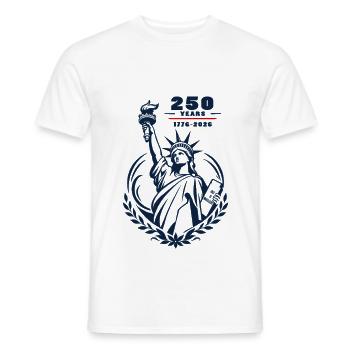 Emblem of Freedom 250 years - Men's T-Shirt - white - Front - AI Model Male 178 dark (178cm)