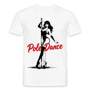 Sexy Pole Dance Silhouette – Athletisches Motiv - Männer T-Shirt - Weiß - Vorne - AI Model Male 178 dark (178cm)
