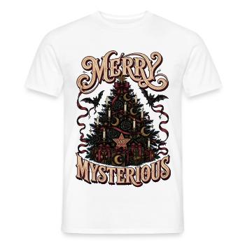 Merry and Mysterious Christmas Tree - Men's T-Shirt - white - Front - AI Model Male 178 dark (178cm)