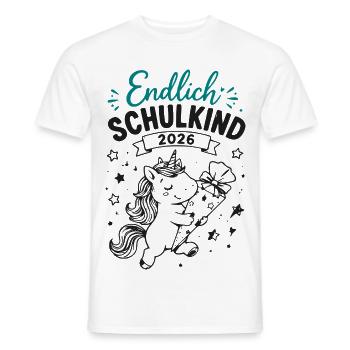 Endlich Schulkind 2026 Unicorn - Männer T-Shirt - Weiß - Vorne - AI Model Male 178 dark (178cm)