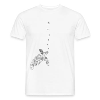 Turtle swimming - Men's T-Shirt - white - Front - AI Model Male 178 dark (178cm)