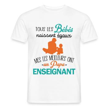 The best babies have a teaching dad - Men's T-Shirt - white - Front - AI Model Male 178 dark (178cm)