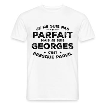 Georges A First Name, An Attitude Georges Humour - Men's T-Shirt - white - Front - AI Model Male 178 dark (178cm)