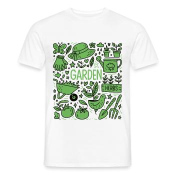 Garden Love Doodle Design - Men's T-Shirt - white - Front - AI Model Male 178 dark (178cm)