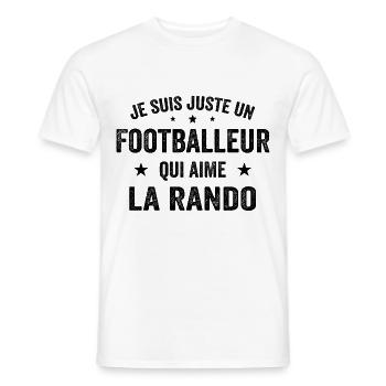 Fier d’être Footballeur et Passionné de Randonnée - T-shirt homme - blanc - Devant - AI Model Male 178 dark (178cm)
