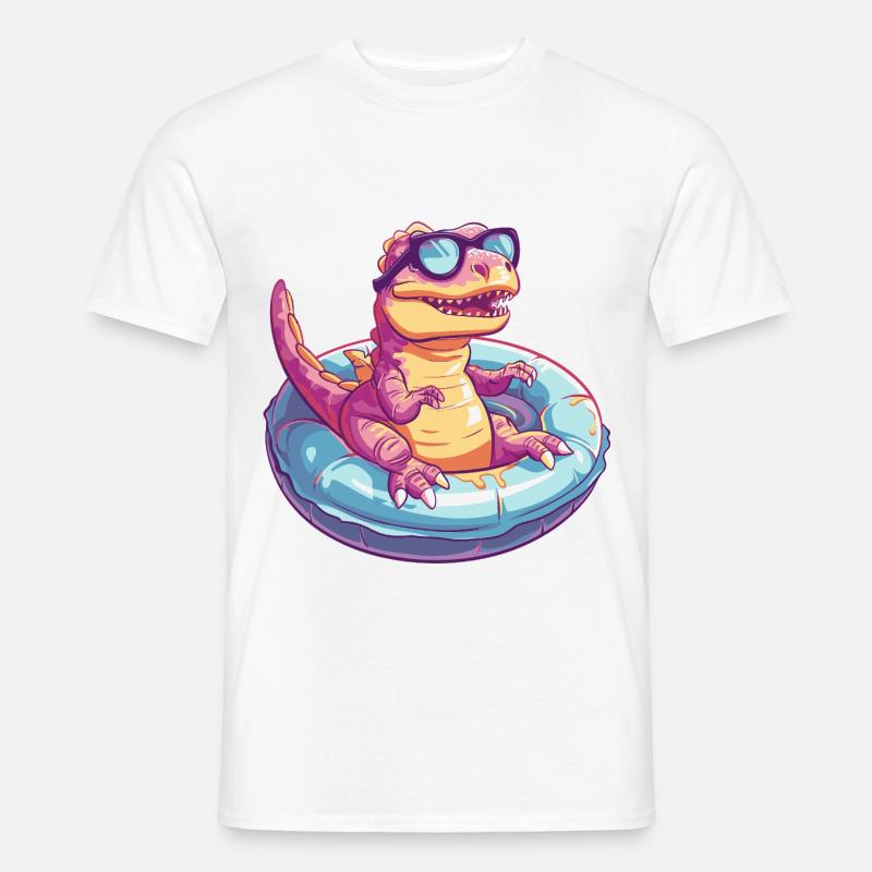 Dinosaurier T-Rex Comic Cool - Männer T-Shirt - Weiß