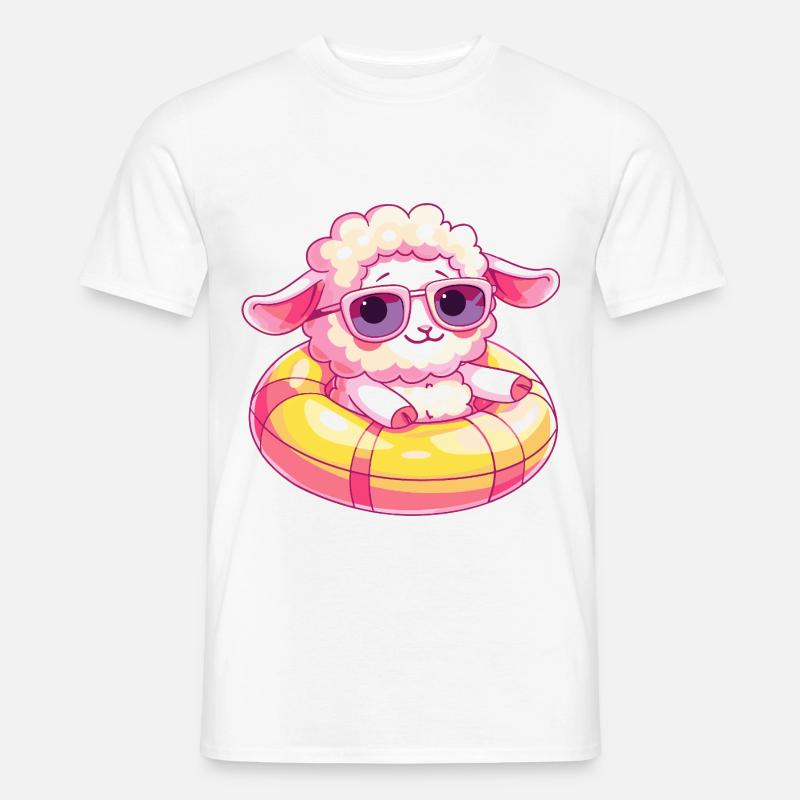 Schaf Comic Cool - Männer T-Shirt - Weiß