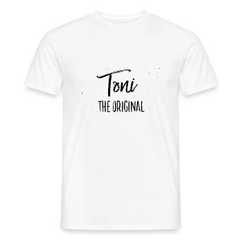 Toni - Männer T-Shirt - Weiß - Vorne - AI Model Male 178 dark (178cm)
