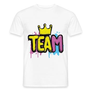Team Bunt Krone - Männer T-Shirt - Weiß - Vorne - AI Model Male 178 dark (178cm)
