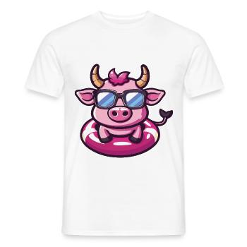 Stier Comic Cool - Männer T-Shirt - Weiß - Vorne - AI Model Male 178 dark (178cm)