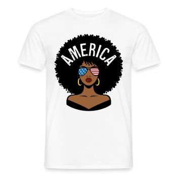 Amerika Afro - Männer T-Shirt - Weiß - Vorne - AI Model Male 178 dark (178cm)
