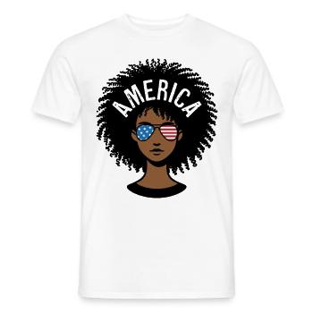 Amerika Afro - Männer T-Shirt - Weiß - Vorne - AI Model Male 178 dark (178cm)
