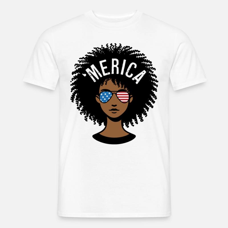 "merica Afro - Männer T-Shirt - Weiß