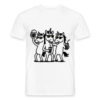 Einhorn Bier Party - Männer T-Shirt - Weiß - Vorne - AI Model Male 178 dark (178cm)