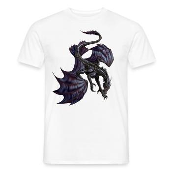 Schwarzer Drache - Männer T-Shirt - Weiß - Vorne - AI Model Male 178 dark (178cm)