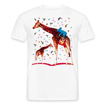 02 girafe, koala, colibris, les papillons - T-shirt homme - blanc - Devant - AI Model Male 178 dark (178cm)
