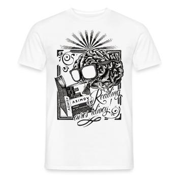 La lecture guérit l’idiotie! - T-shirt homme - blanc - Devant - AI Model Male 178 dark (178cm)