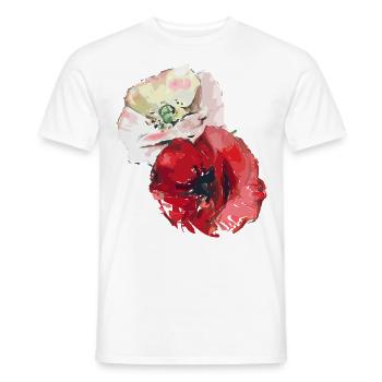 Mohnblumen - Männer T-Shirt - Weiß - Vorne - AI Model Male 178 dark (178cm)