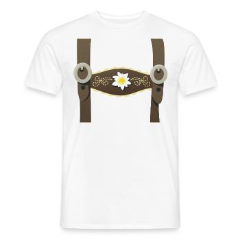 leather pants - Men's T-Shirt - white - Front - AI Model Male 178 dark (178cm)