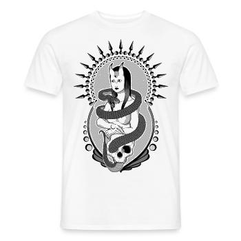 Dame sombre Mona Lisa - T-shirt homme - blanc - Devant - AI Model Male 178 dark (178cm)