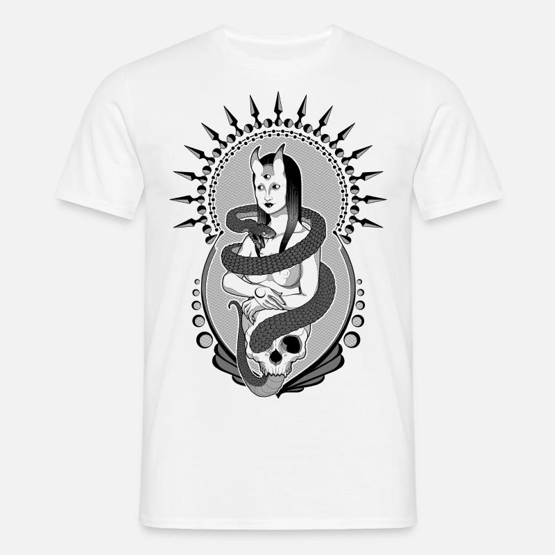 Dame dunkle Mona Lisa - Männer T-Shirt - Weiß