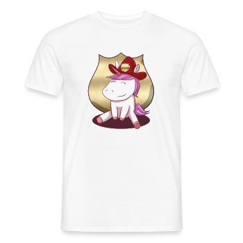 Firefighters Unicorn Firefighter Unicorn - Men's T-Shirt - white - Front - AI Model Male 178 dark (178cm)