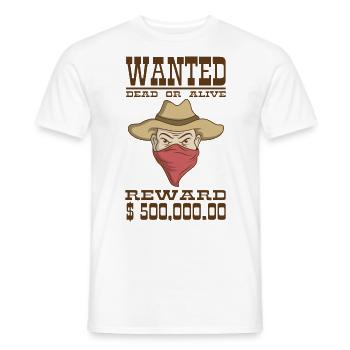 Wanted, Gesucht - Männer T-Shirt - Weiß - Vorne - AI Model Male 178 dark (178cm)