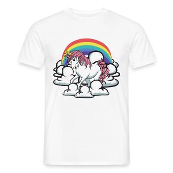 Sweet and rainbow unicorn for bright outfits - Men's T-Shirt - white - Front - AI Model Male 178 dark (178cm)
