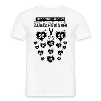 Junggesellenabschied Ausschneiden! - Männer T-Shirt - Weiß - Vorne - AI Model Male 178 dark (178cm)
