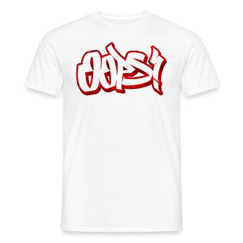 Oops Tölpel embarrassant graffiti cadeau - T-shirt homme - blanc - Devant - AI Model Male 178 dark (178cm)