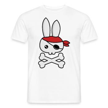 Lapin pirate - T-shirt homme - blanc - Devant - AI Model Male 178 dark (178cm)