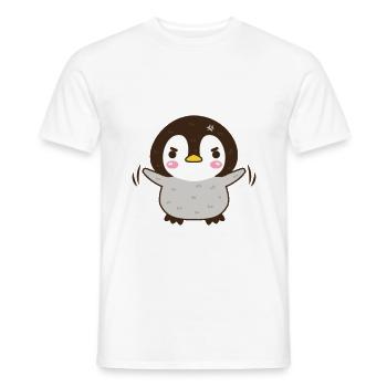 Baby penguin angry cute gift - Men's T-Shirt - white - Front - AI Model Male 178 dark (178cm)