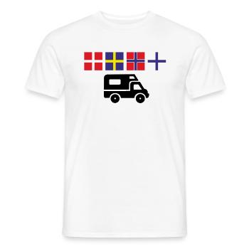 Camping Urlaub in Skandinavien im Wohnmobil - Männer T-Shirt - Weiß - Vorne - AI Model Male 178 dark (178cm)