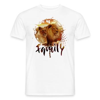 Lion Family Lioness Portrait Paint Design - Men's T-Shirt - white - Front - AI Model Male 178 dark (178cm)