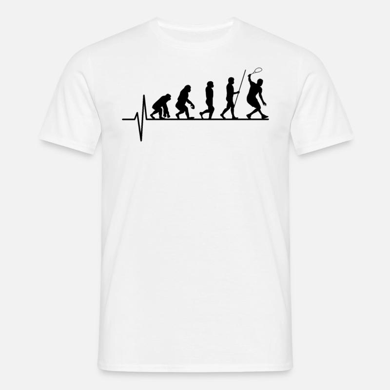 Squash Spieler Evolution - Männer T-Shirt - Weiß