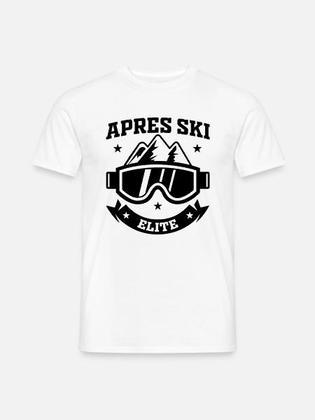 Ski Skifahren Aires Ski Elite - Männer T-Shirt - Weiß