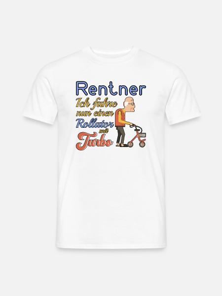 Rentner Rente Pension Rollator Ruhestand Geschenk - Männer T-Shirt - Weiß