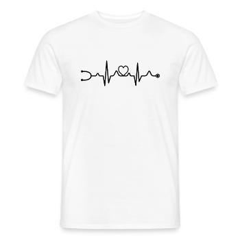 Palpitations de battements cardiaques ECG - T-shirt homme - blanc - Devant - AI Model Male 178 dark (178cm)