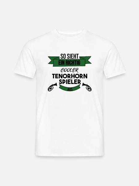 Tenorhorn Richtig Cool - Männer T-Shirt - Weiß