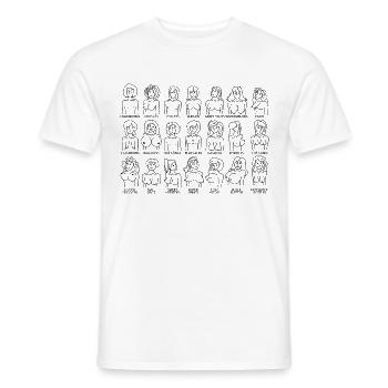 Breasts breasts breast forms breast types - Men's T-Shirt - white - Front - AI Model Male 178 dark (178cm)