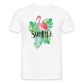 Flamingo - T-shirt homme - blanc - Devant - AI Model Male 178 dark (178cm)